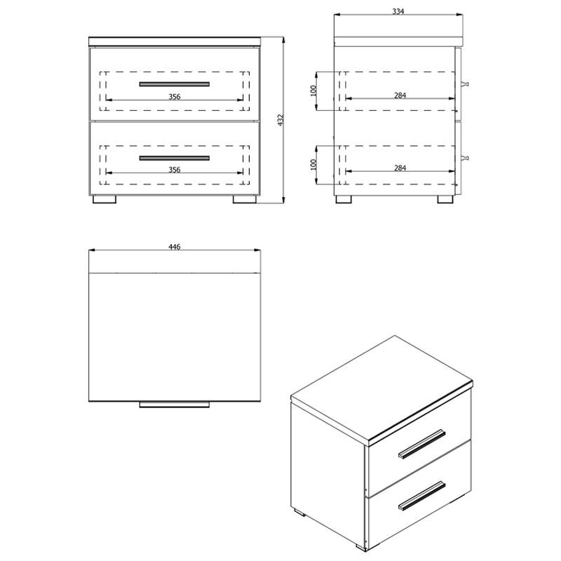 ΚΟΜΟΔΙΝΟ Uni NO2F Grey Oak 44,5x33,5x43εκ - Image 6
