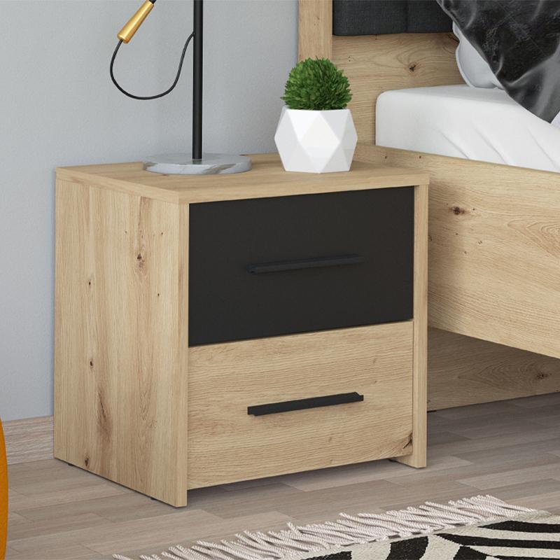 ΚΟΜΟΔΙΝΟ VARADERO NO2F ARTISAN OAK-ΜΑΥΡΟ 42x33x42εκ - Image 2