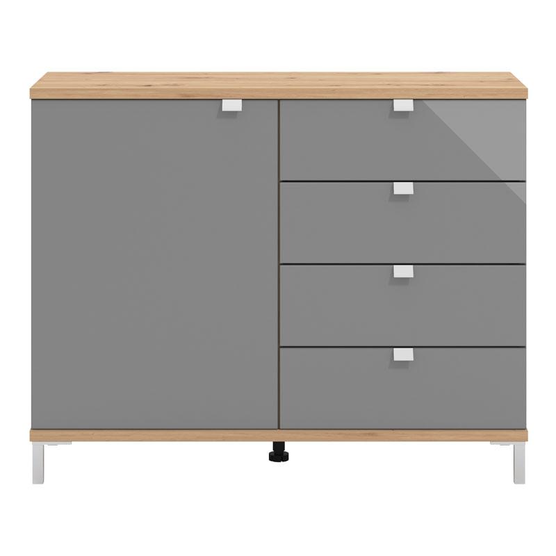 ΚΟΜΟΤΑ MARBELLA 2K4F ΓΚΡΙ ΓΡΑΦΙΤΗΣ-ARTISAN OAK-ΓΚΡΙ PAINTED GLASS 115.5*40*92εκ - Image 3