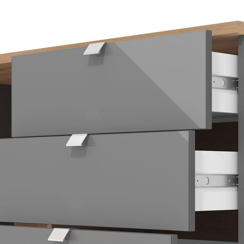 ΚΟΜΟΤΑ MARBELLA 2K4F ΓΚΡΙ ΓΡΑΦΙΤΗΣ-ARTISAN OAK-ΓΚΡΙ PAINTED GLASS 115.5*40*92εκ - Image 5