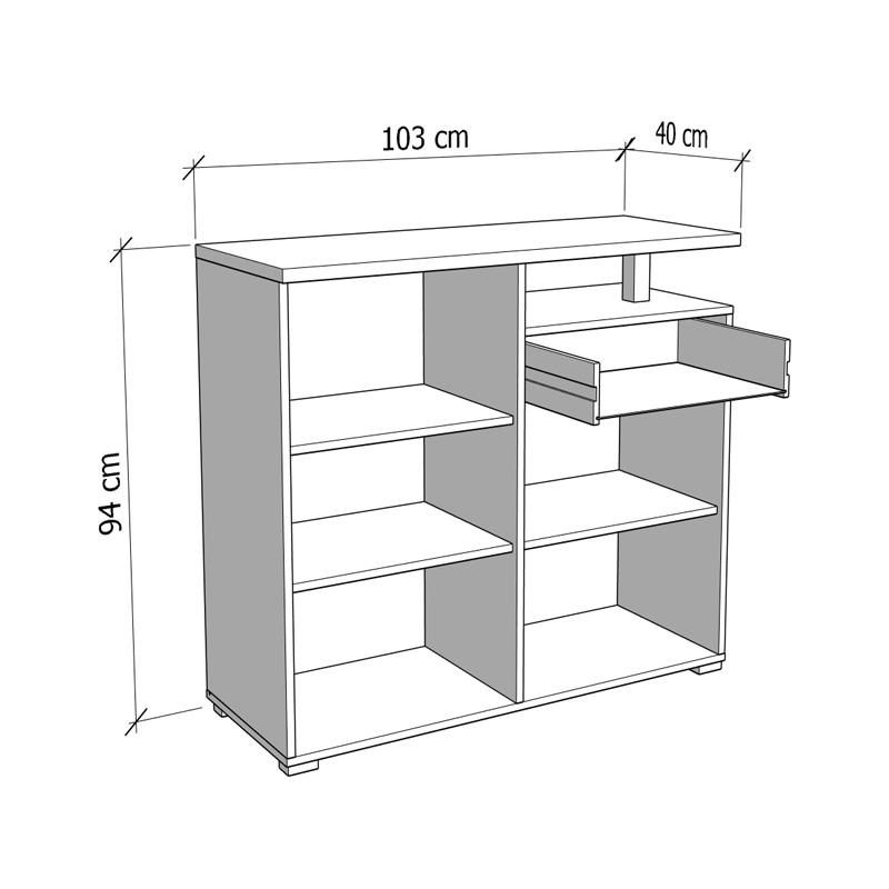 ΚΟΜΟΤΑ-ΜΠΟΥΦΕΣ ATERNO 103 2K1F2V ΛΕΥΚΟ/ARTISAN ΧΡΩΜΑ 103x40x94εκ - Image 7