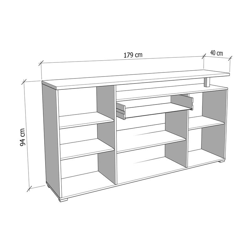 ΚΟΜΟΤΑ-ΜΠΟΥΦΕΣ ATERNO 180 4K1F4V ΛΕΥΚΟ/ARTISAN ΧΡΩΜΑ 180x40x94εκ - Image 7