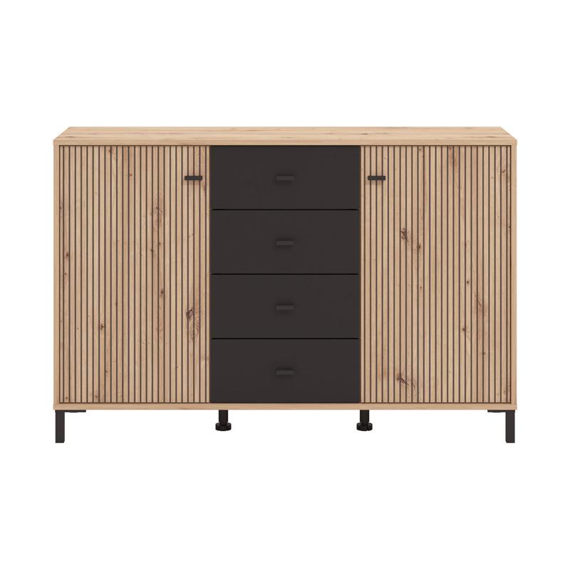 ΚΟΜΟΤΑ-ΜΠΟΥΦΕΣ Avignon 138 3K4F2V ARTISAN OAK-ΜΑΥΡΟ ΧΡΩΜΑ 139x40x90εκ - Image 3