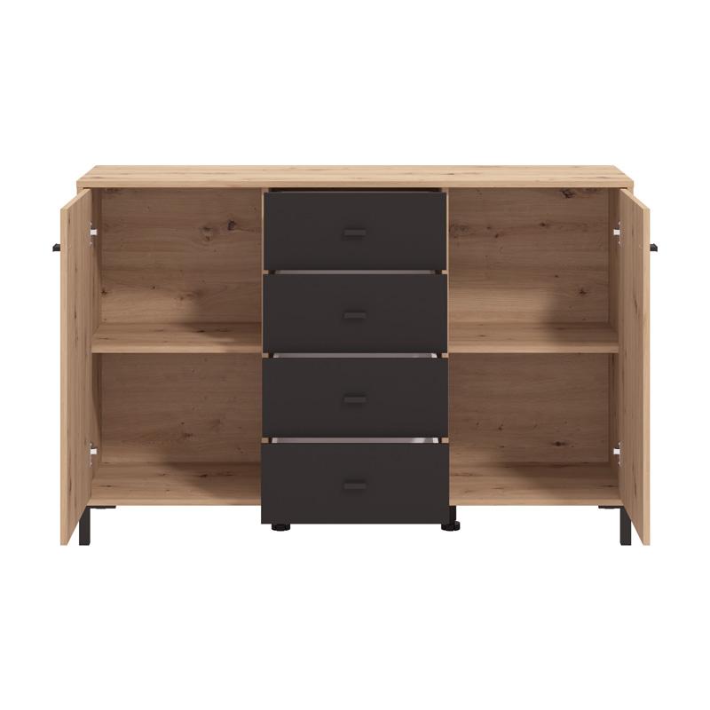 ΚΟΜΟΤΑ-ΜΠΟΥΦΕΣ Avignon 138 3K4F2V ARTISAN OAK-ΜΑΥΡΟ ΧΡΩΜΑ 139x40x90εκ - Image 4