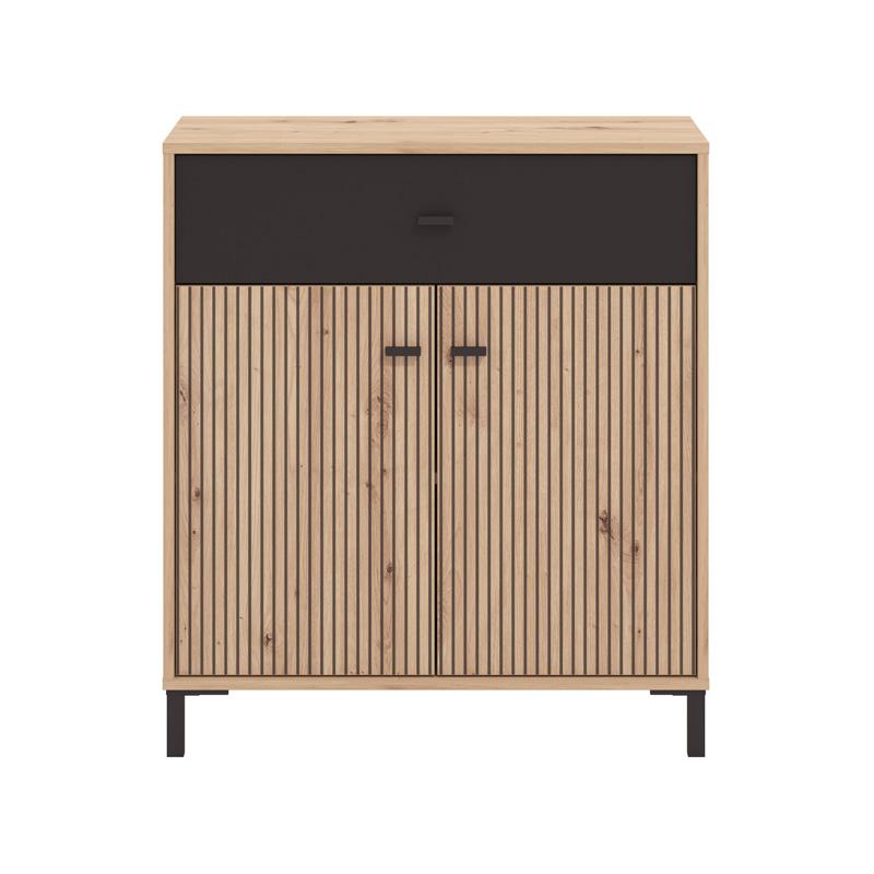 ΚΟΜΟΤΑ-ΜΠΟΥΦΕΣ Avignon 80 2K1F2V ARTISAN OAK-ΜΑΥΡΟ ΧΡΩΜΑ 80x40x90εκ - Image 3