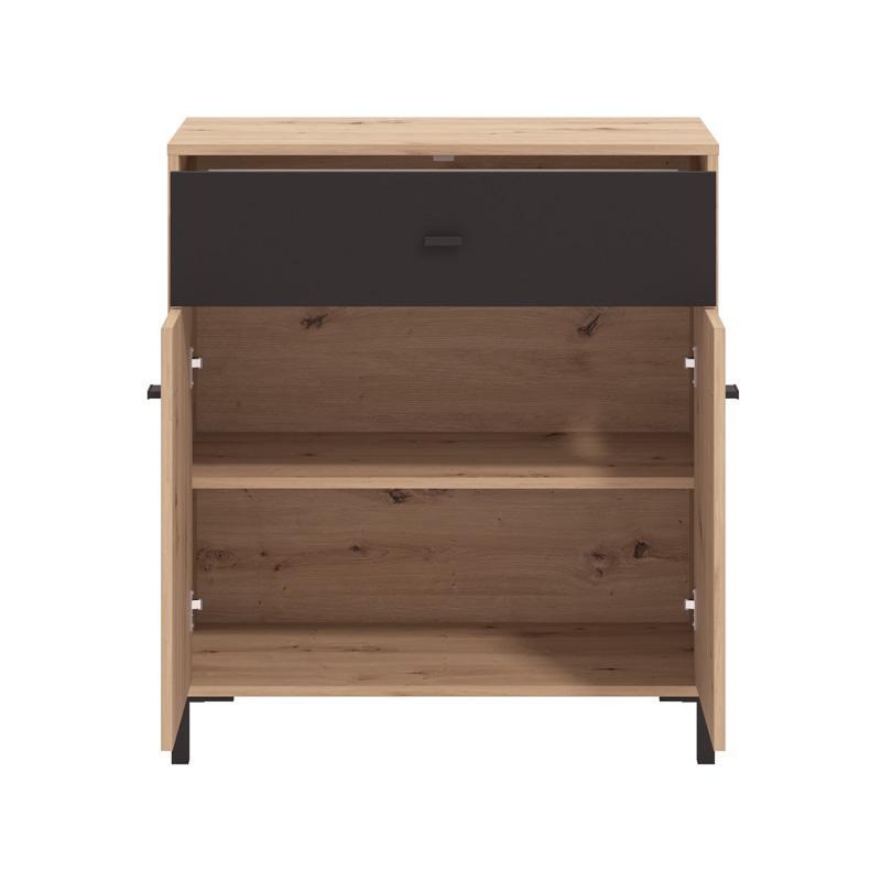ΚΟΜΟΤΑ-ΜΠΟΥΦΕΣ Avignon 80 2K1F2V ARTISAN OAK-ΜΑΥΡΟ ΧΡΩΜΑ 80x40x90εκ - Image 4