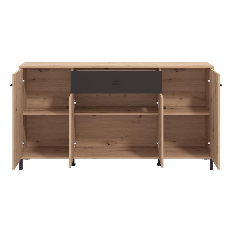 ΚΟΜΟΤΑ-ΜΠΟΥΦΕΣ Avignon AVIGNON 170 4K1F4V ARTISAN OAK-ΜΑΥΡΟ ΧΡΩΜΑ 170x40x90εκ - Image 4