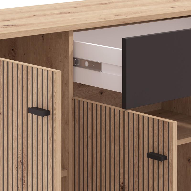 ΚΟΜΟΤΑ-ΜΠΟΥΦΕΣ Avignon AVIGNON 170 4K1F4V ARTISAN OAK-ΜΑΥΡΟ ΧΡΩΜΑ 170x40x90εκ - Image 5