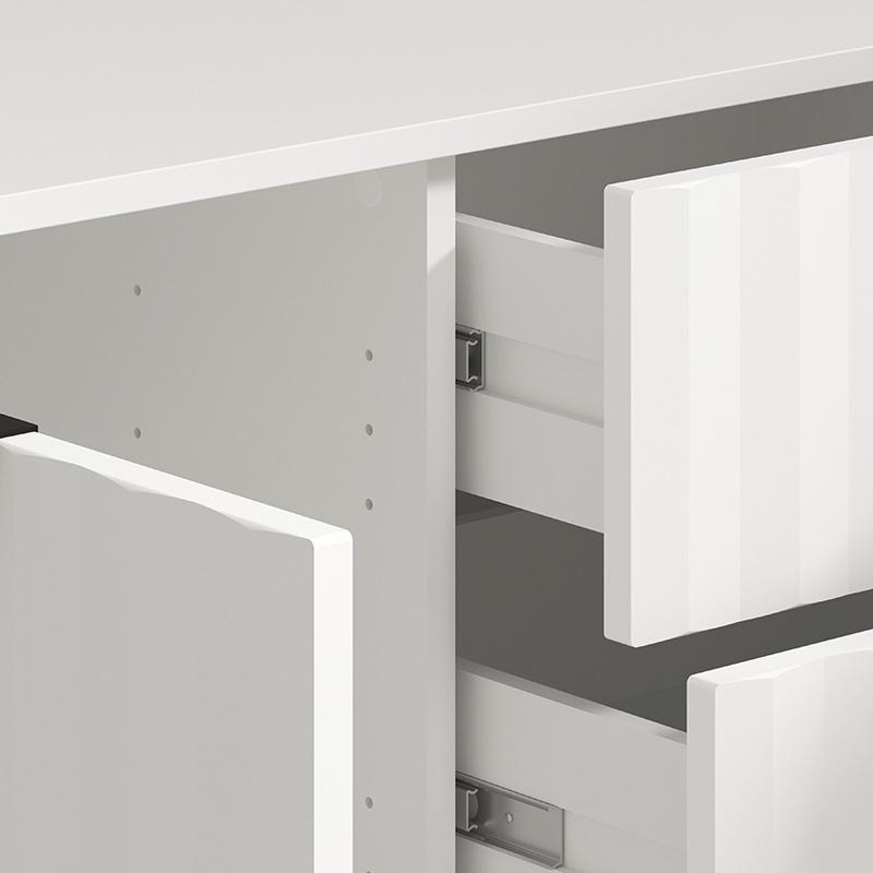 ΚΟΜΟΤΑ-ΜΠΟΥΦΕΣ BREST 4Κ4F ΛΕΥΚΟ-ΛΕΥΚΟ ΜΑΤ ΧΡΩΜΑ 183x40x91εκ - Image 6