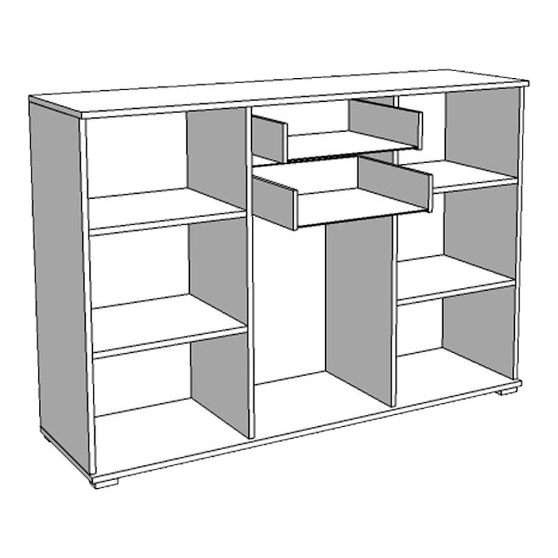 ΚΟΜΟΤΑ-ΜΠΟΥΦΕΣ DUERO 3K2F GREY OAK 135x40x95εκ - Image 5