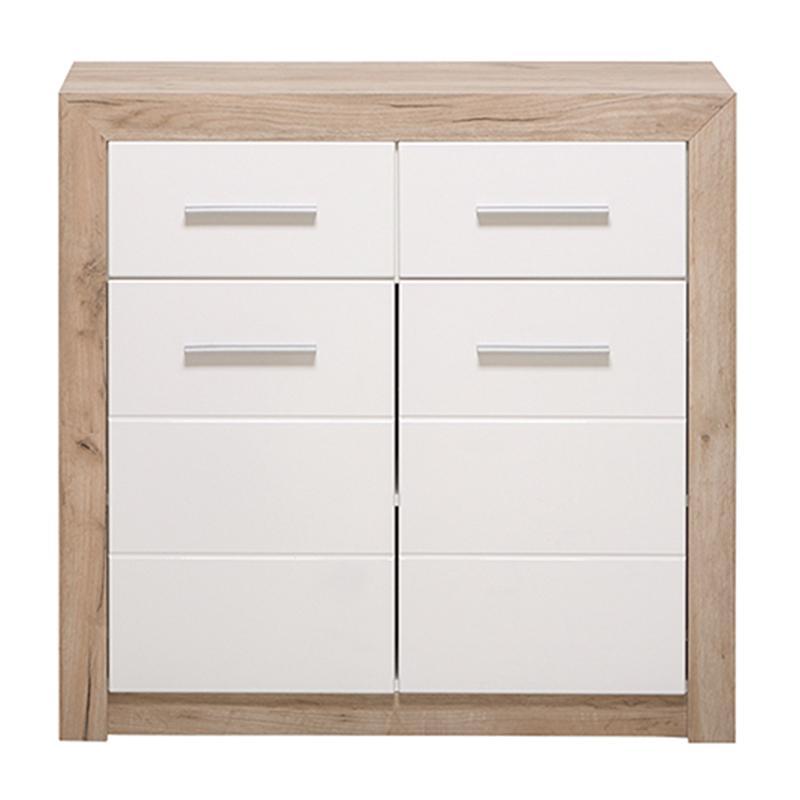 ΚΟΜΟΤΑ-ΜΠΟΥΦΕΣ Etna 2K2F Grey Oak-Λευκή Λάκα 93x35x90.5εκ - Image 3