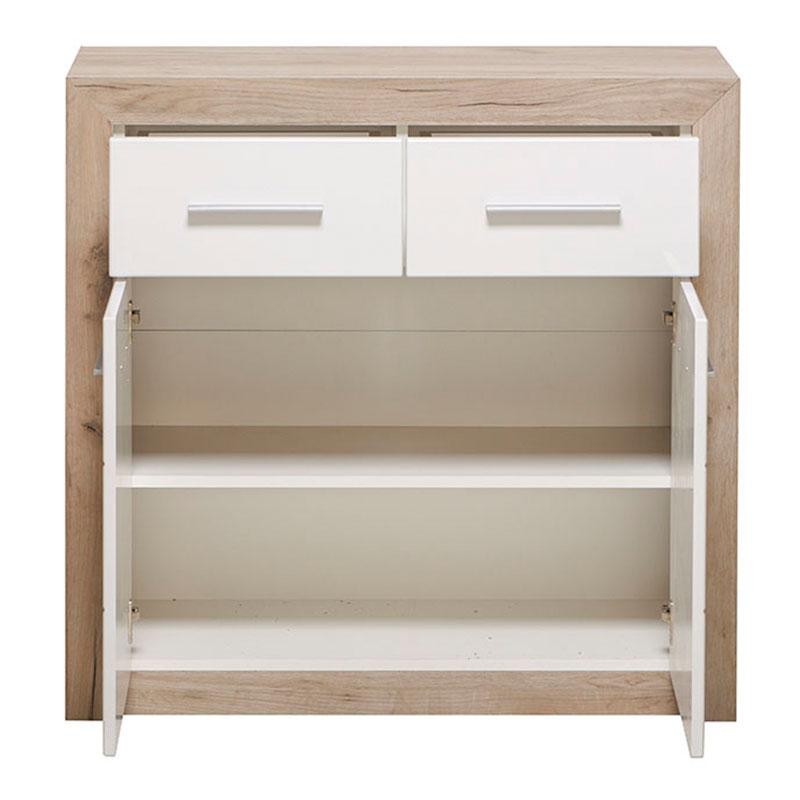 ΚΟΜΟΤΑ-ΜΠΟΥΦΕΣ Etna 2K2F Grey Oak-Λευκή Λάκα 93x35x90.5εκ - Image 5