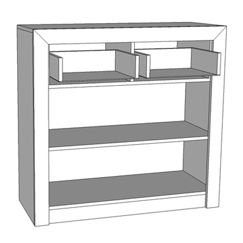 ΚΟΜΟΤΑ-ΜΠΟΥΦΕΣ Etna 2K2F Grey Oak-Λευκή Λάκα 93x35x90.5εκ - Image 6