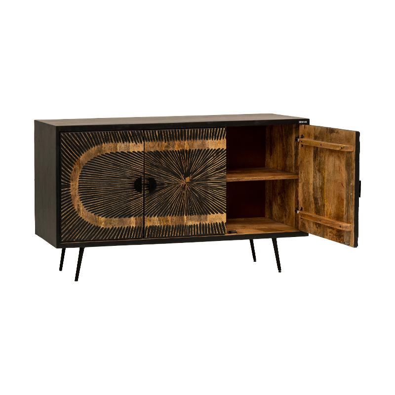 ΚΟΜΟΤΑ-ΜΠΟΥΦΕΣ Kanpur ΜΑΥΡΟ ΜΕ ΕΦΕ ΠΑΛΑΙΩΣΗΣ ΧΡΩΜΑ 145x40x85εκ - Image 3