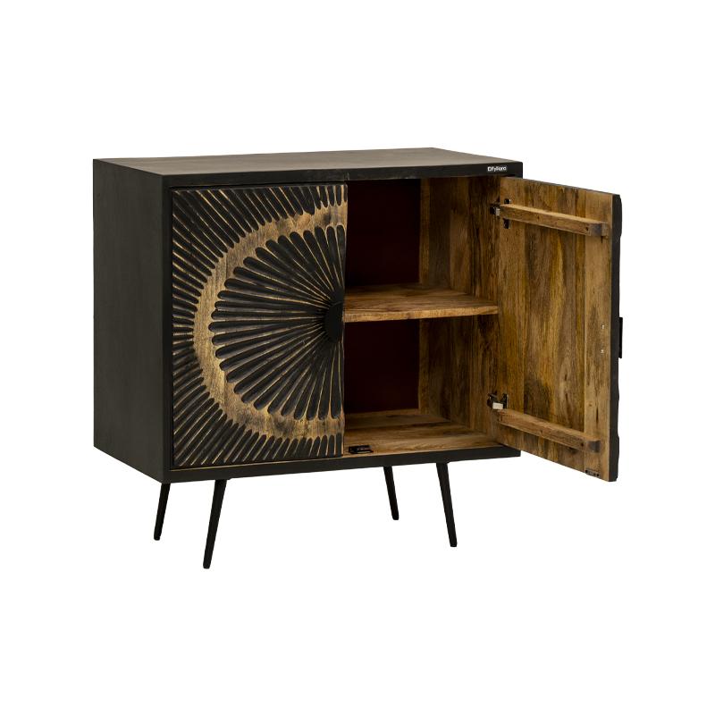 ΚΟΜΟΤΑ-ΜΠΟΥΦΕΣ Kanpur ΜΑΥΡΟ ΧΡΩΜΑ ΜΕ ΕΦΕ ΠΑΛΑΙΩΣΗΣ ΧΡΩΜΑ 85x40x85εκ - Image 3