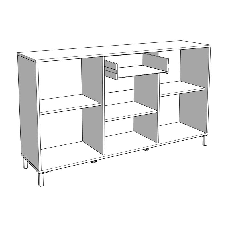 ΚΟΜΟΤΑ-ΜΠΟΥΦΕΣ LAVAL 157 3K1F3V ARTISAN ΟΑΚ/ΜΑΥΡΟ 157x40x90εκ - Image 7
