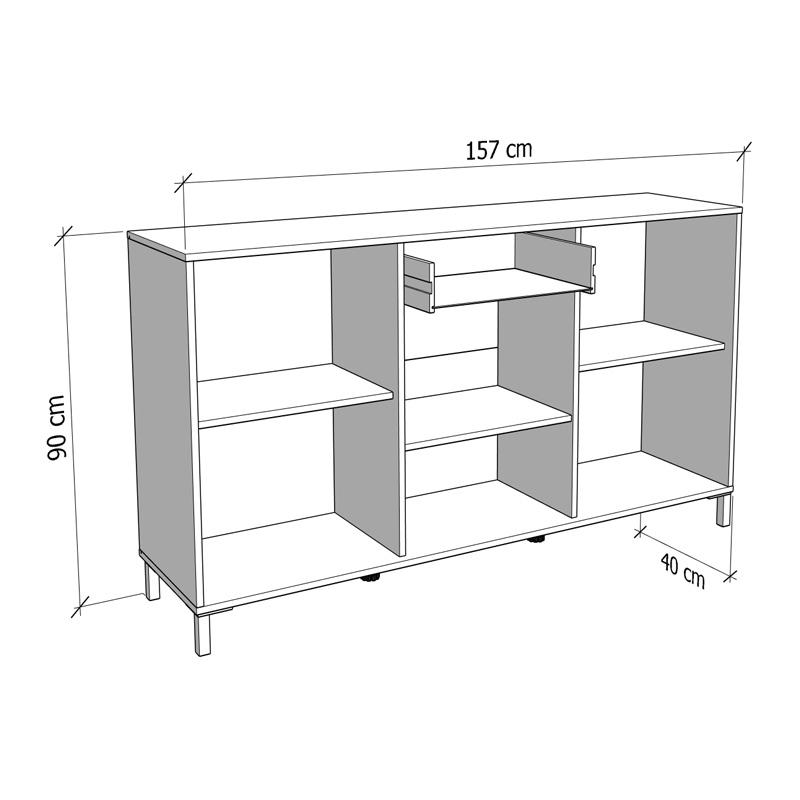 ΚΟΜΟΤΑ-ΜΠΟΥΦΕΣ LAVAL 157 3K1F3V ARTISAN ΟΑΚ/ΜΑΥΡΟ 157x40x90εκ - Image 8