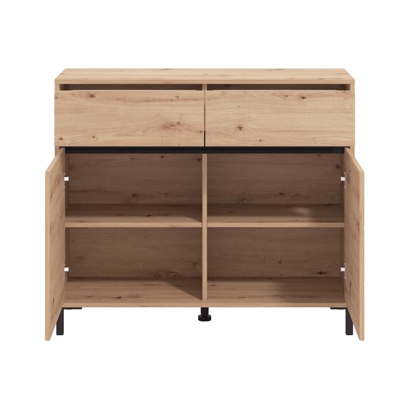 ΚΟΜΟΤΑ-ΜΠΟΥΦΕΣ MARRON 106 2K2F2V ARTISAN OAK/ΜΑΥΡΟ ΜΑΤΤ ΧΡΩΜΑ 106x40x90εκ - Image 4