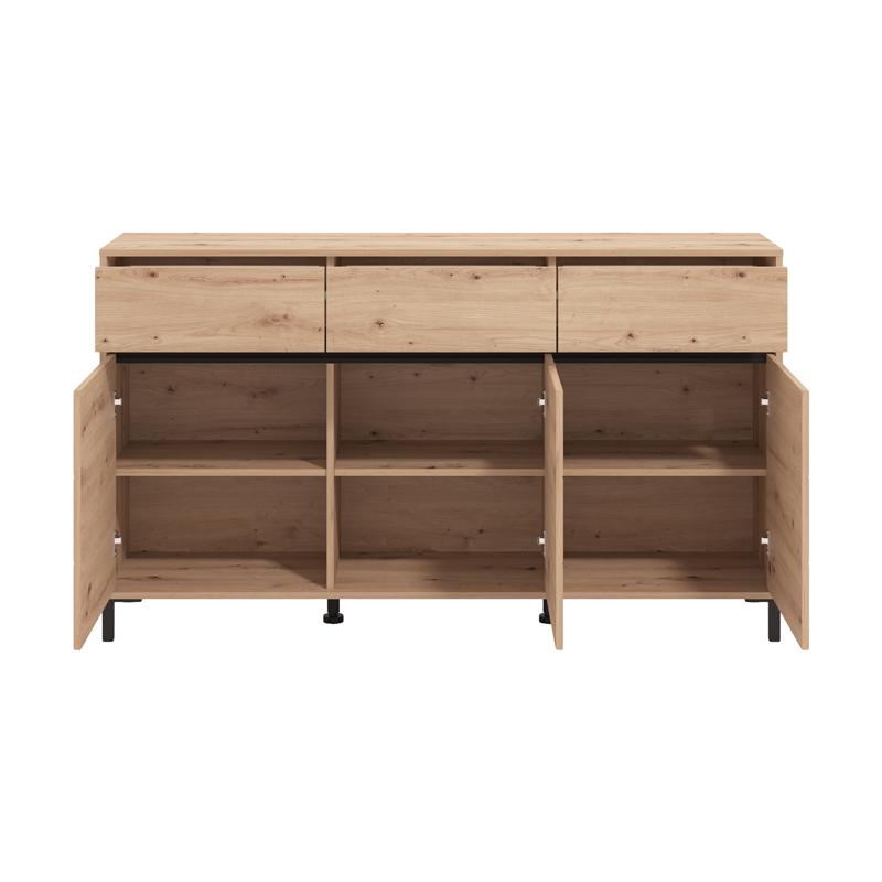 ΚΟΜΟΤΑ-ΜΠΟΥΦΕΣ MARRON 157 3K3F3V ARTISAN OAK/ΜΑΥΡΟ ΜΑΤΤ ΧΡΩΜΑ 157x40x90εκ - Image 4