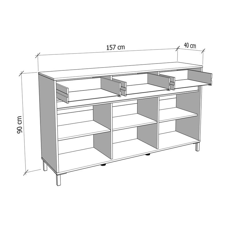 ΚΟΜΟΤΑ-ΜΠΟΥΦΕΣ MARRON 157 3K3F3V CASHMERE/ΜΑΥΡΟ ΜΑΤΤ ΧΡΩΜΑ 157x40x90εκ - Image 6