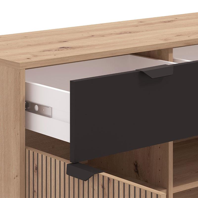 ΚΟΜΟΤΑ-ΜΠΟΥΦΕΣ MAYENNE 3K3F ARTISAN OAK-ΜΑΥΡΟ MAT 157x40x93εκ - Image 6