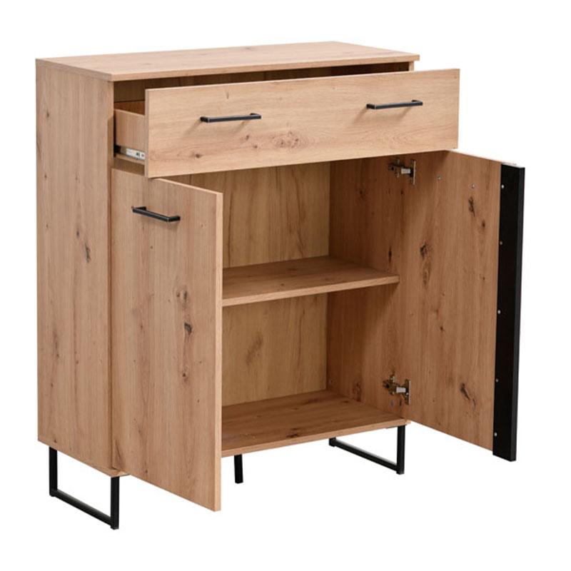 ΚΟΜΟΤΑ-ΜΠΟΥΦΕΣ SARDINIA 2K1F ARTISAN OAK / ΜΑΥΡΟ 84,5x35x103,5εκ - Image 4