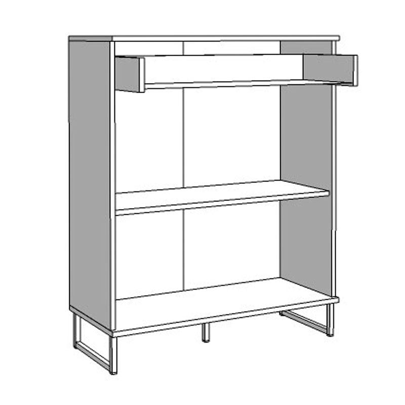 ΚΟΜΟΤΑ-ΜΠΟΥΦΕΣ SARDINIA 2K1F ARTISAN OAK / ΜΑΥΡΟ 84,5x35x103,5εκ - Image 5