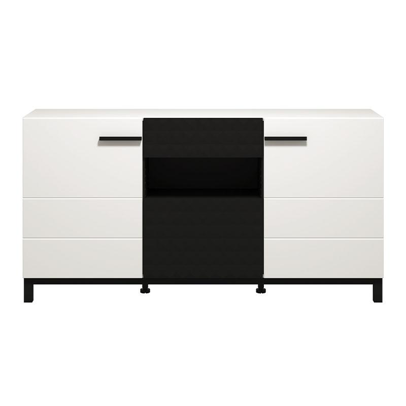 ΚΟΜΟΤΑ-ΜΠΟΥΦΕΣ SARTHE 3K1F ΛΕΥΚΟ-ΜΑΥΡΟ-ΛΕΥΚΟ ΜΑΤ-ΜΑΥΡΟ MAT 173x42x89εκ n.t.v - Image 3