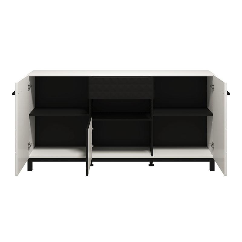 ΚΟΜΟΤΑ-ΜΠΟΥΦΕΣ SARTHE 3K1F ΛΕΥΚΟ-ΜΑΥΡΟ-ΛΕΥΚΟ ΜΑΤ-ΜΑΥΡΟ MAT 173x42x89εκ n.t.v - Image 4