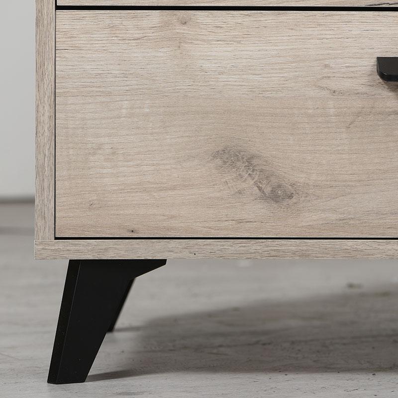 ΚΟΜΟΤΑ-ΜΠΟΥΦΕΣ UMBRIA 3K4F GREY OAK-ΜΑΥΡΟ 137x40x90εκ - Image 6