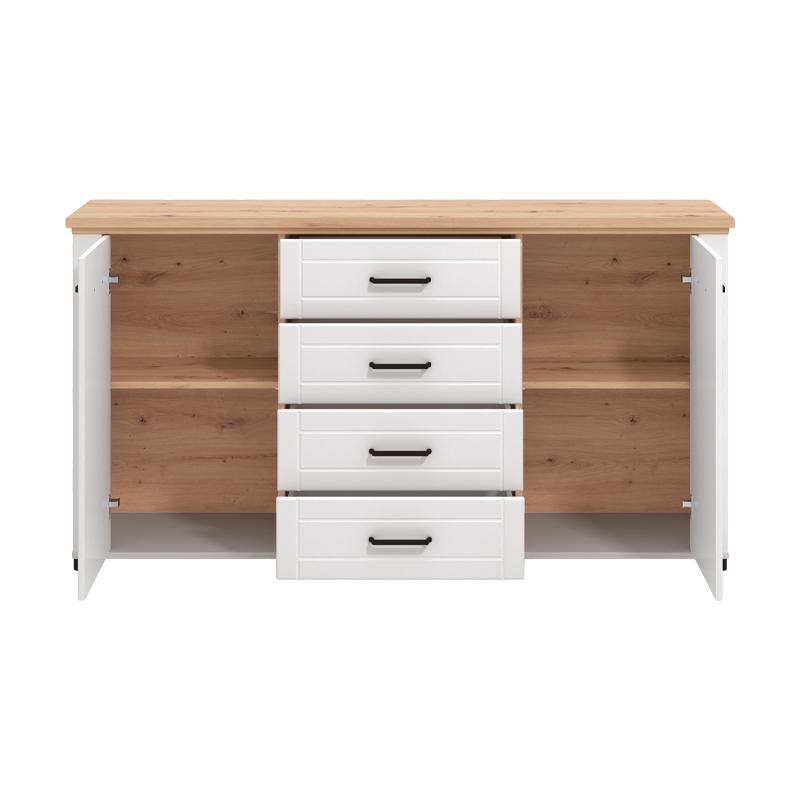 ΚΟΜΟΤΑ-ΜΠΟΥΦΕΣ VALENCIA 3K4F ΛΕΥΚΟ-ARTISAN OAΚ-ΛΕΥΚΟ ΜΑΤ ΧΡΩΜΑ 161x41x85,5εκ - Image 4