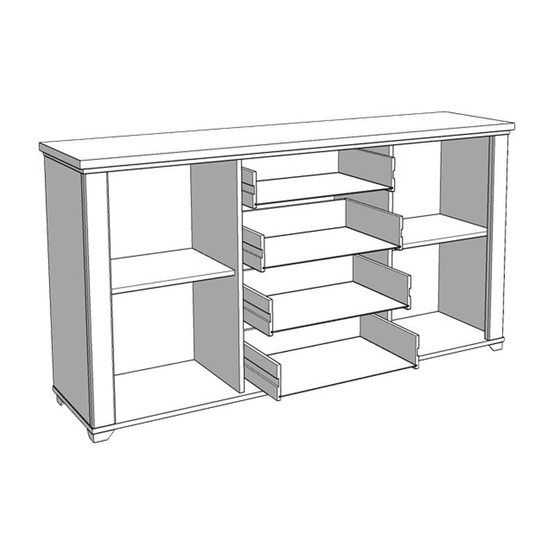 ΚΟΜΟΤΑ-ΜΠΟΥΦΕΣ VALENCIA 3K4F ΛΕΥΚΟ-ARTISAN OAΚ-ΛΕΥΚΟ ΜΑΤ ΧΡΩΜΑ 161x41x85,5εκ - Image 6