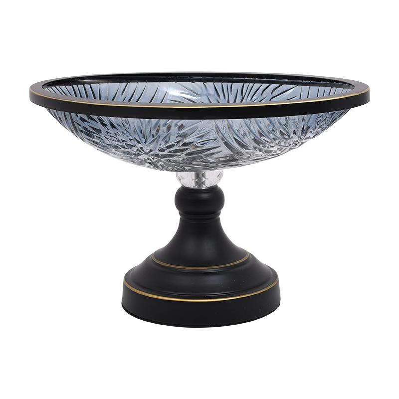 ΚΟΥΠ ΜΕ ΒΑΣΗ ΓΚΡΙ ΧΡΩΜΑ ΜΕΤΑΛΛΟ-ΓΥΑΛΙ 33x19x20εκ.