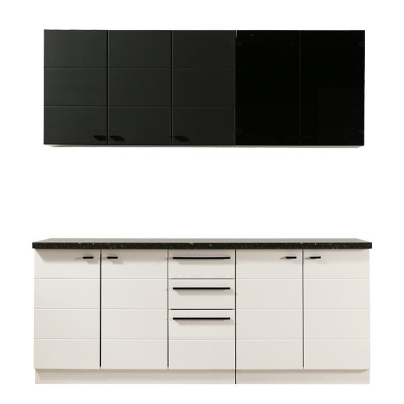 ΚΟΥΖΙΝΑ CLAUDIA 200 ΛΕΥΚΟ-ΜΑΥΡΟ-BLACK MATT FOIL-ΓΚΡΙ CONCRETE-ΜΑΥΡΟ ΓΥΑΛΙ 200x51/31x200εκ - Image 3