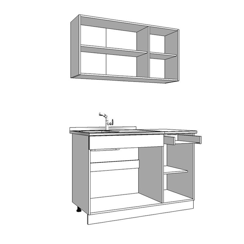ΚΟΥΖΙΝΑ DALILA 120 GREY OAK / ΛΕΥΚΟ 120x51,5x206,5εκ - Image 5
