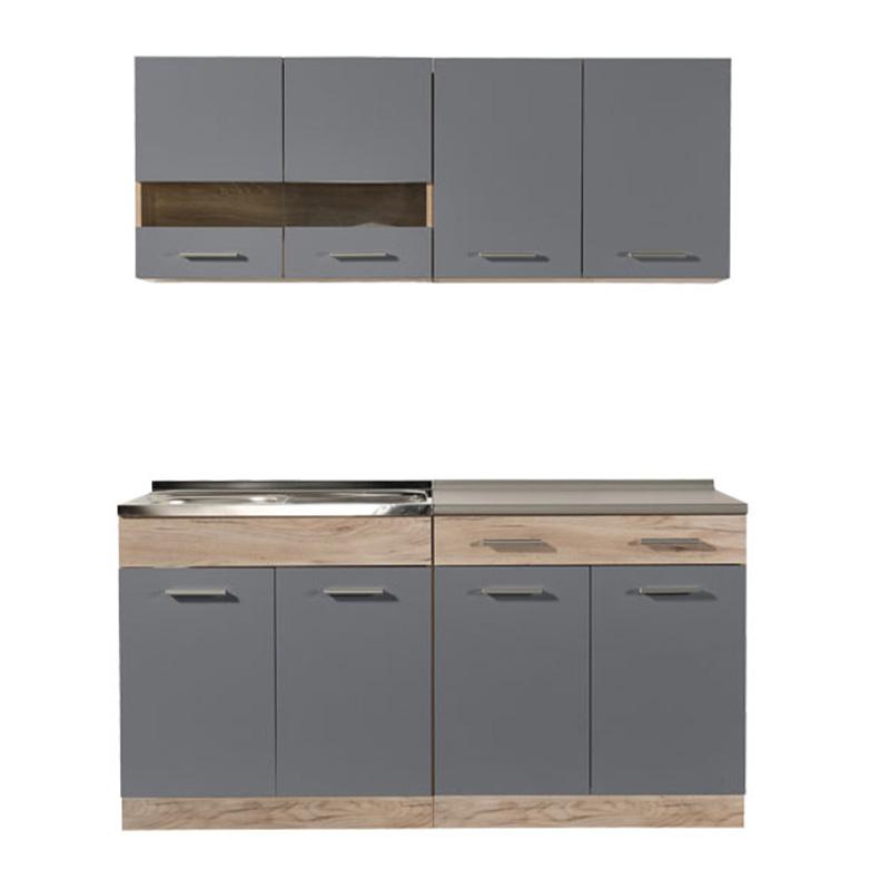 ΚΟΥΖΙΝΑ DALILA 160 GREY OAK / ΓΚΡΙ 160x51,5x206,5εκ - Image 3