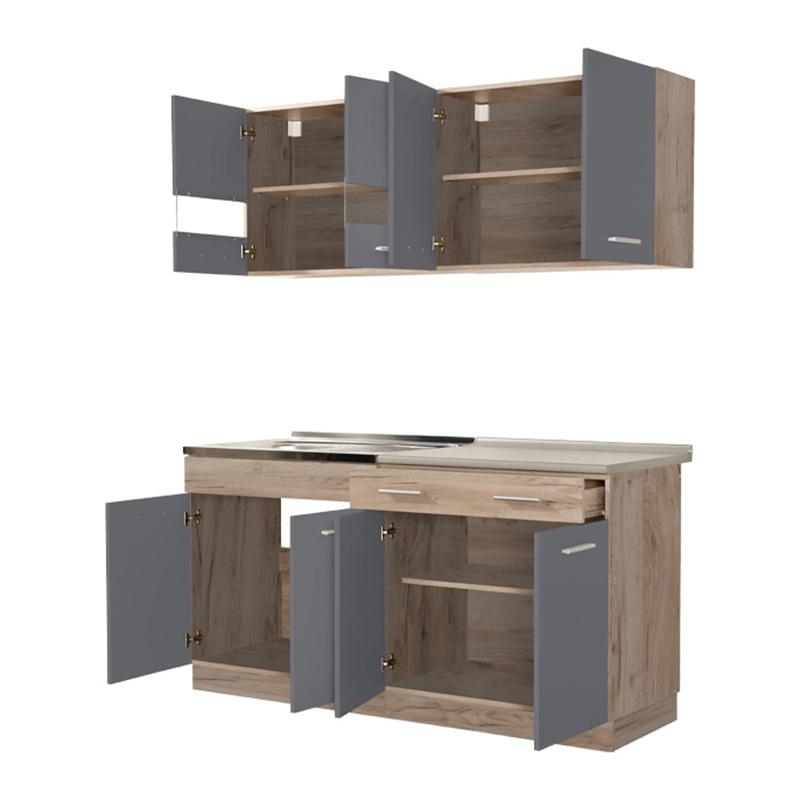 ΚΟΥΖΙΝΑ DALILA 160 GREY OAK / ΓΚΡΙ 160x51,5x206,5εκ - Image 4