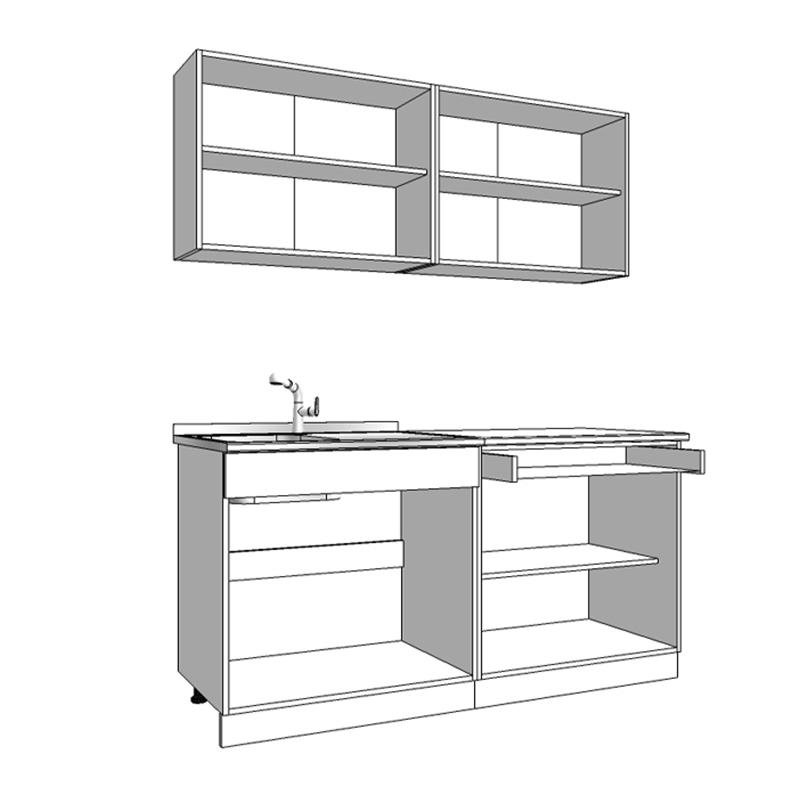 ΚΟΥΖΙΝΑ DALILA 160 GREY OAK / ΛΕΥΚΟ 160x51,5x206,5εκ - Image 5