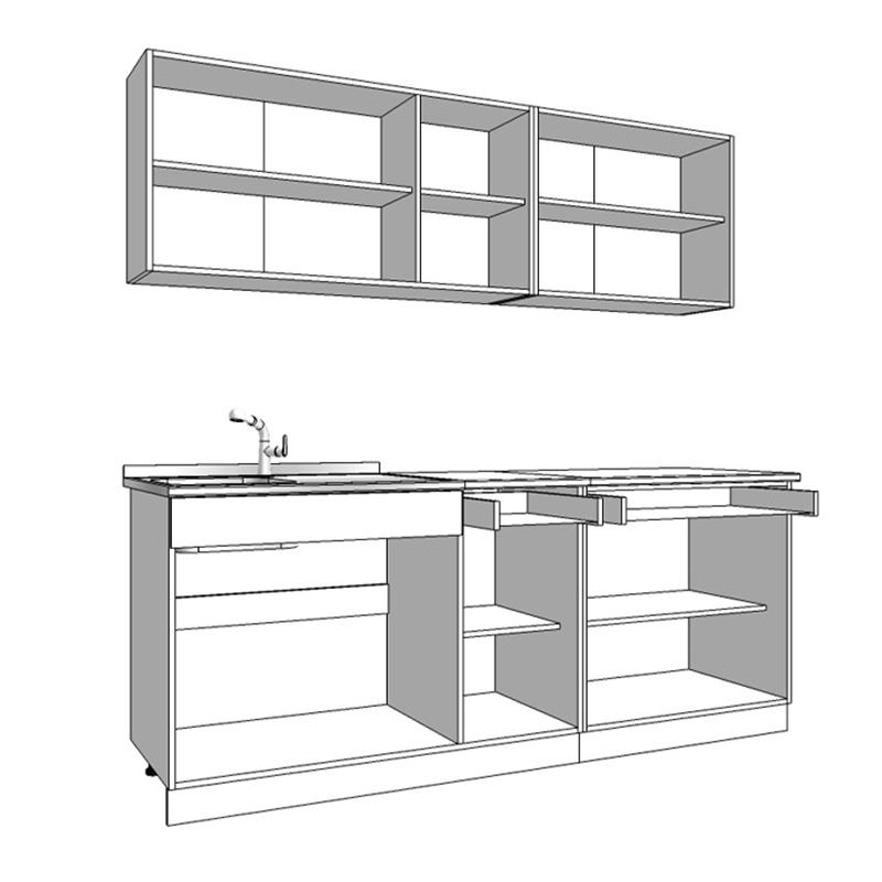 ΚΟΥΖΙΝΑ DALILA 200 GREY OAK / ΓΚΡΙ 200x51,5x206,5εκ - Image 5
