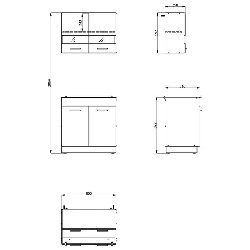 ΚΟΥΖΙΝΑ DALILA 80S GREY OAK / ΛΕΥΚΟ 80x51,5x206,5εκ - Image 6