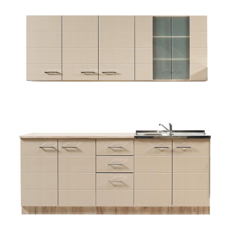 ΚΟΥΖΙΝΑ DIANA 200 GREY OAK-SAND ΓΥΑΛΙΣΤΕΡΟ FOIL 200x60x200εκ - Image 3