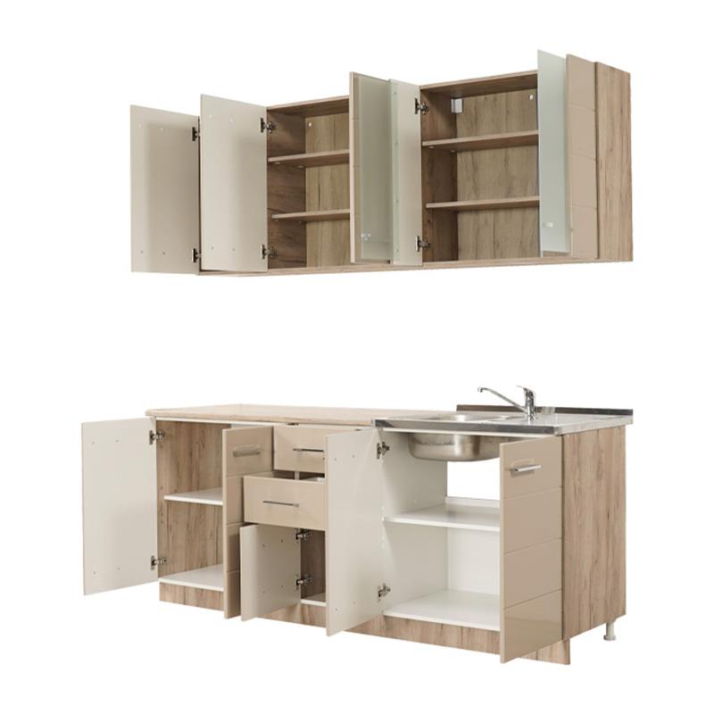 ΚΟΥΖΙΝΑ DIANA 200 GREY OAK-SAND ΓΥΑΛΙΣΤΕΡΟ FOIL 200x60x200εκ - Image 4