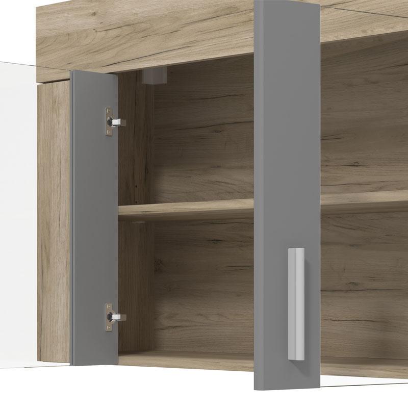 ΚΟΥΖΙΝΑ LEONA 180 GREY OAK/ΓΚΡΙ 180x60/30x200εκ - Image 6