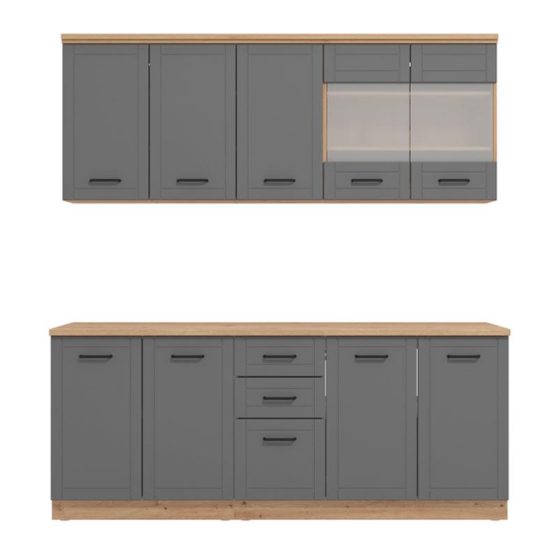 ΚΟΥΖΙΝΑ VALENCIA 200 ARTISAN-ΓΚΡΙ MAT FOIL 200x50x218εκ - Image 4