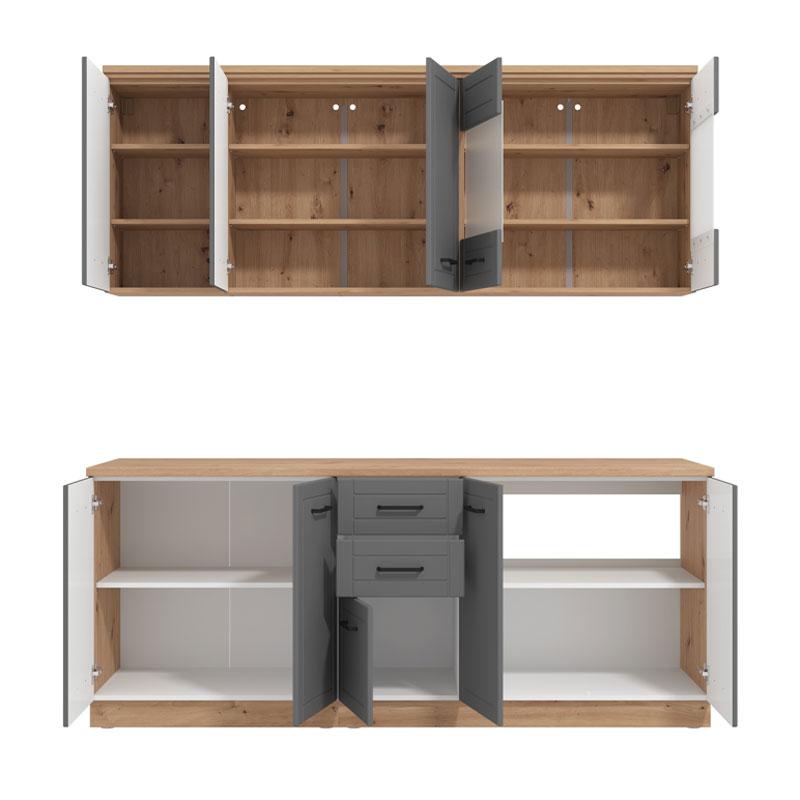 ΚΟΥΖΙΝΑ VALENCIA 200 ARTISAN-ΓΚΡΙ MAT FOIL 200x50x218εκ - Image 5