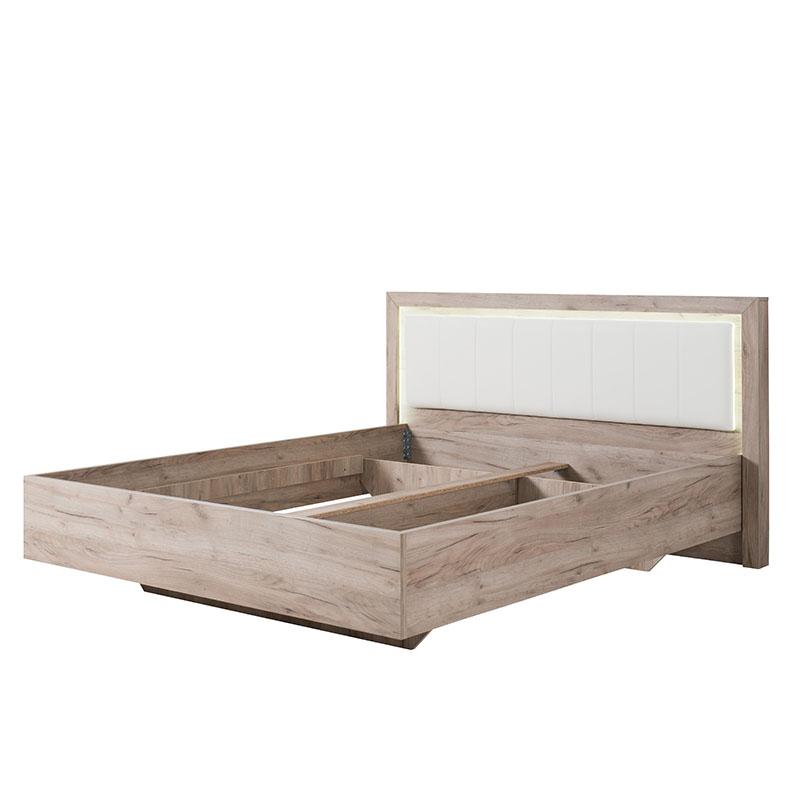 ΚΡΕΒΑΤΙ Astor 160 Grey Oak - Λευκή Δερματίνη 178.5x208.5x100.5εκ - Image 3