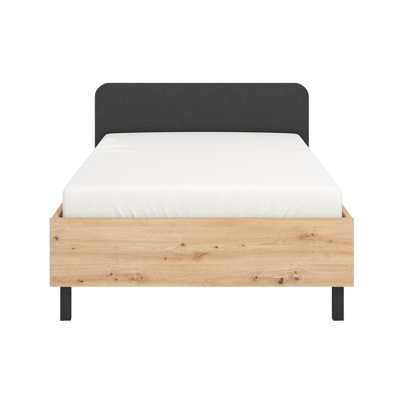 ΚΡΕΒΑΤΙ BARLETTA 120 ARTISAN ΜΕ ΓΚΡΙ ΥΦΑΣΜΑ ΜΑΥΡΑ ΠΟΔΙΑ 131x213,5x85,5εκ (120x200) - Image 3