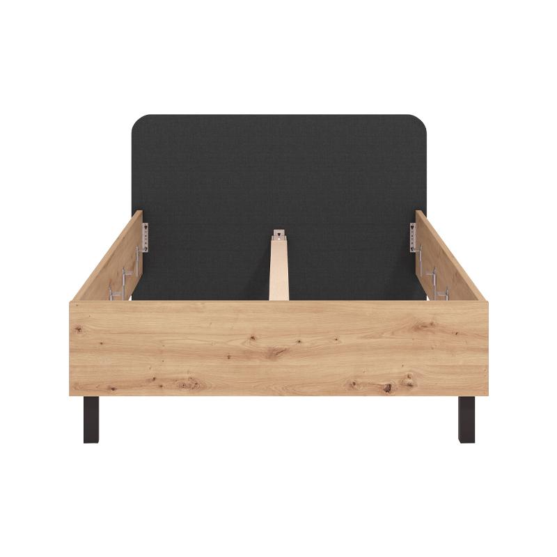 ΚΡΕΒΑΤΙ BARLETTA 120 ARTISAN ΜΕ ΓΚΡΙ ΥΦΑΣΜΑ ΜΑΥΡΑ ΠΟΔΙΑ 131x213,5x85,5εκ (120x200) - Image 4