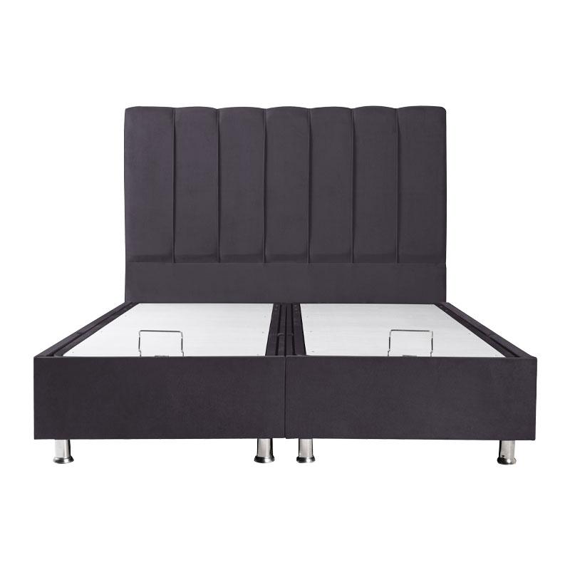 ΚΡΕΒΑΤΙ Elina ΓΚΡΙ ΜΕ ΑΠΟΘHKEYTIKO ΧΩΡΟ 208x142x130εκ ΓΙΑ ΣΤΡΩΜΑ 140x200εκ - Image 3