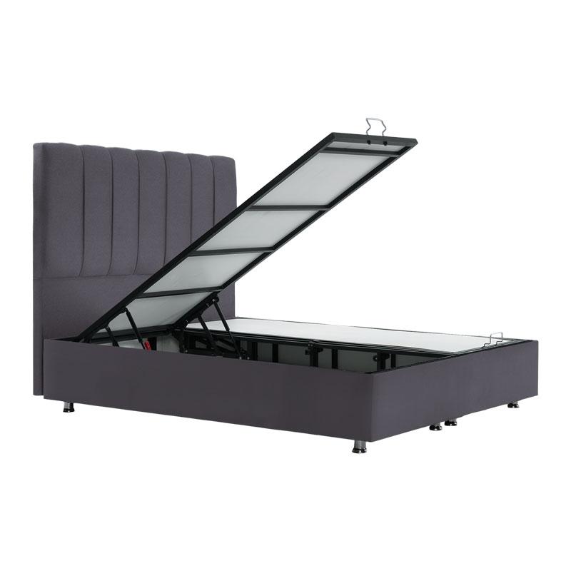 ΚΡΕΒΑΤΙ Elina ΓΚΡΙ ΜΕ ΑΠΟΘHKEYTIKO ΧΩΡΟ 208x142x130εκ ΓΙΑ ΣΤΡΩΜΑ 140x200εκ - Image 5